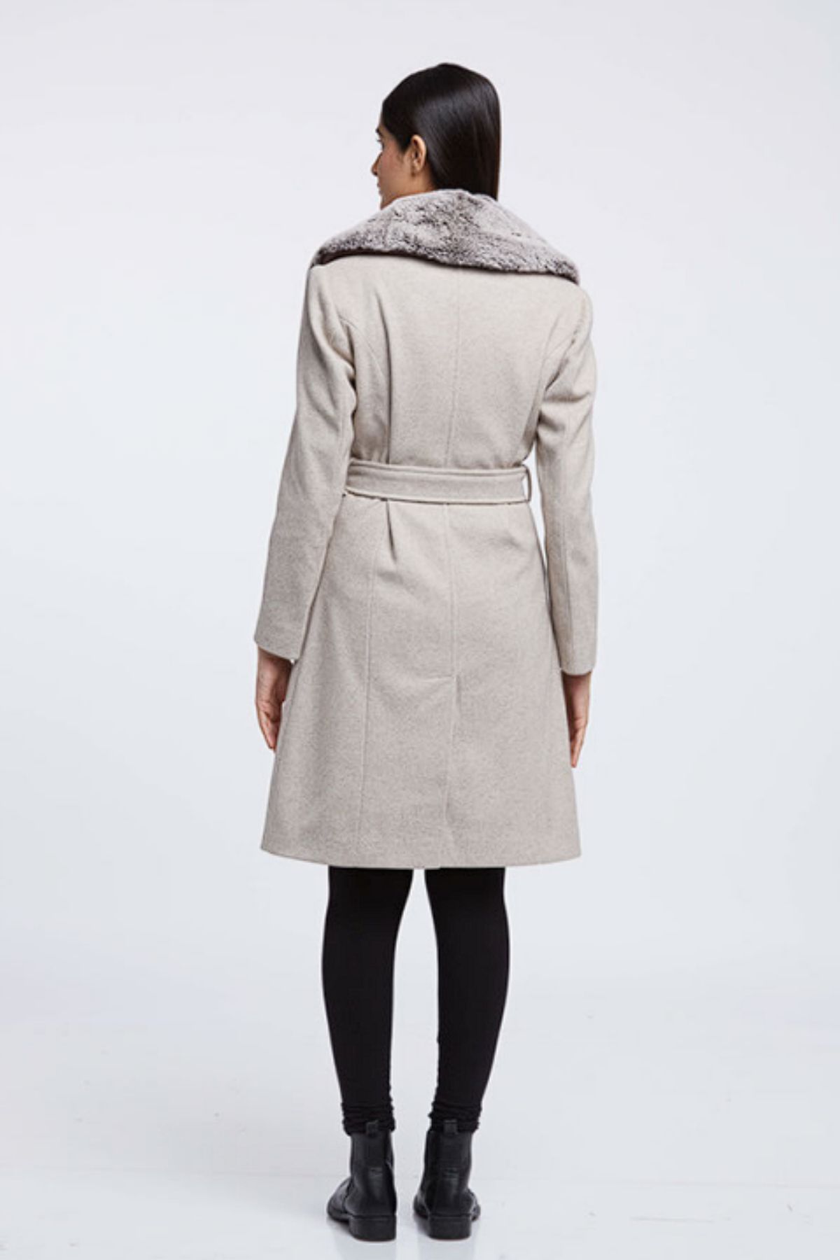 White Woollen Trench Coat | Women